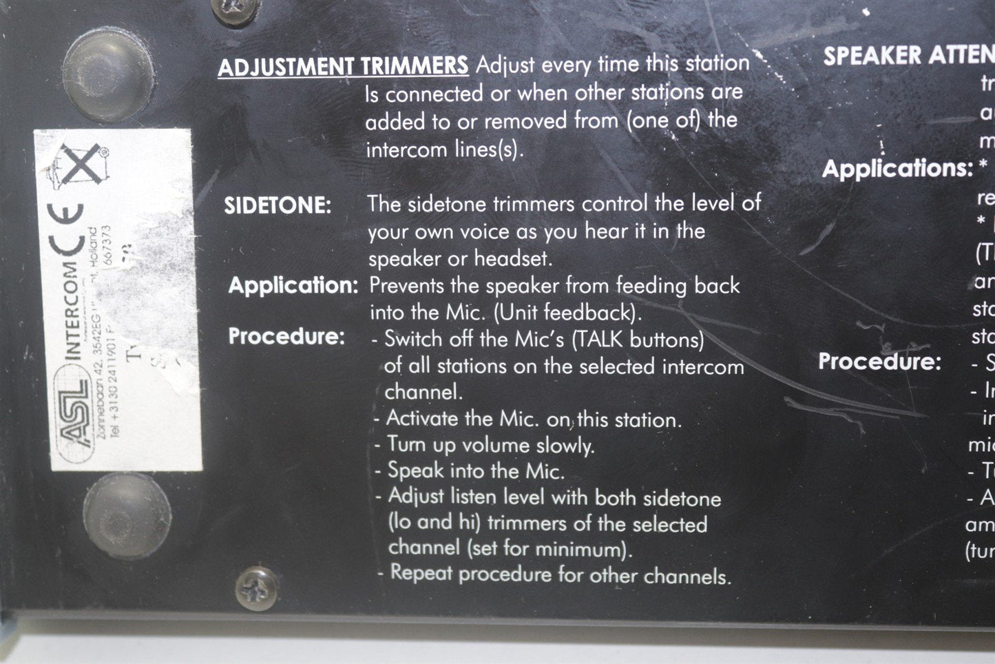 ASL Intercom PS 120 Speaker Station