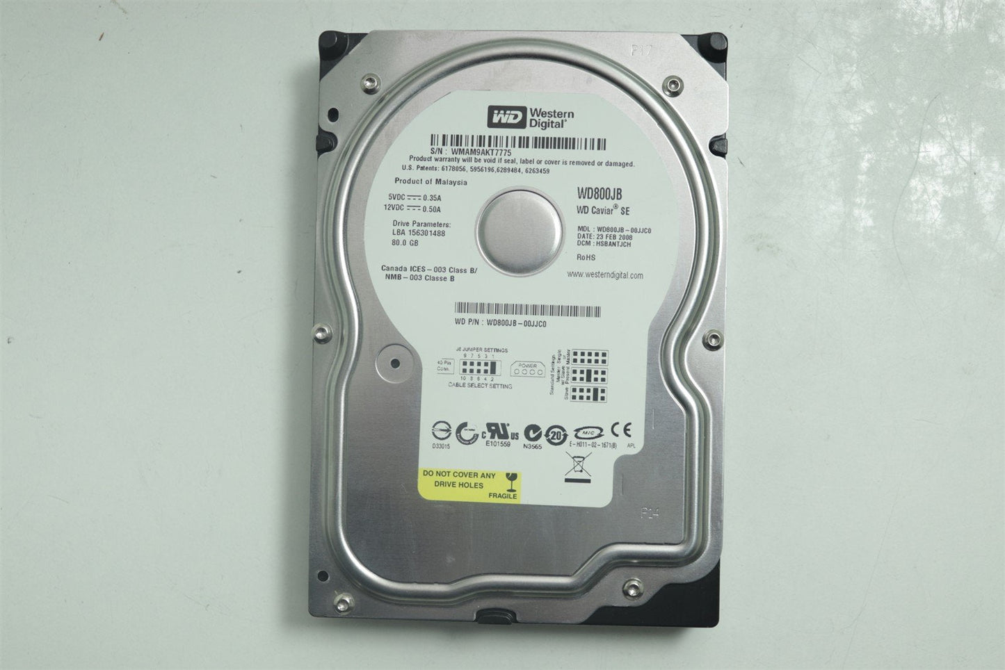 Western Digital Hard Disk 80GB WD800JB 7200RPM 3.5" IDE