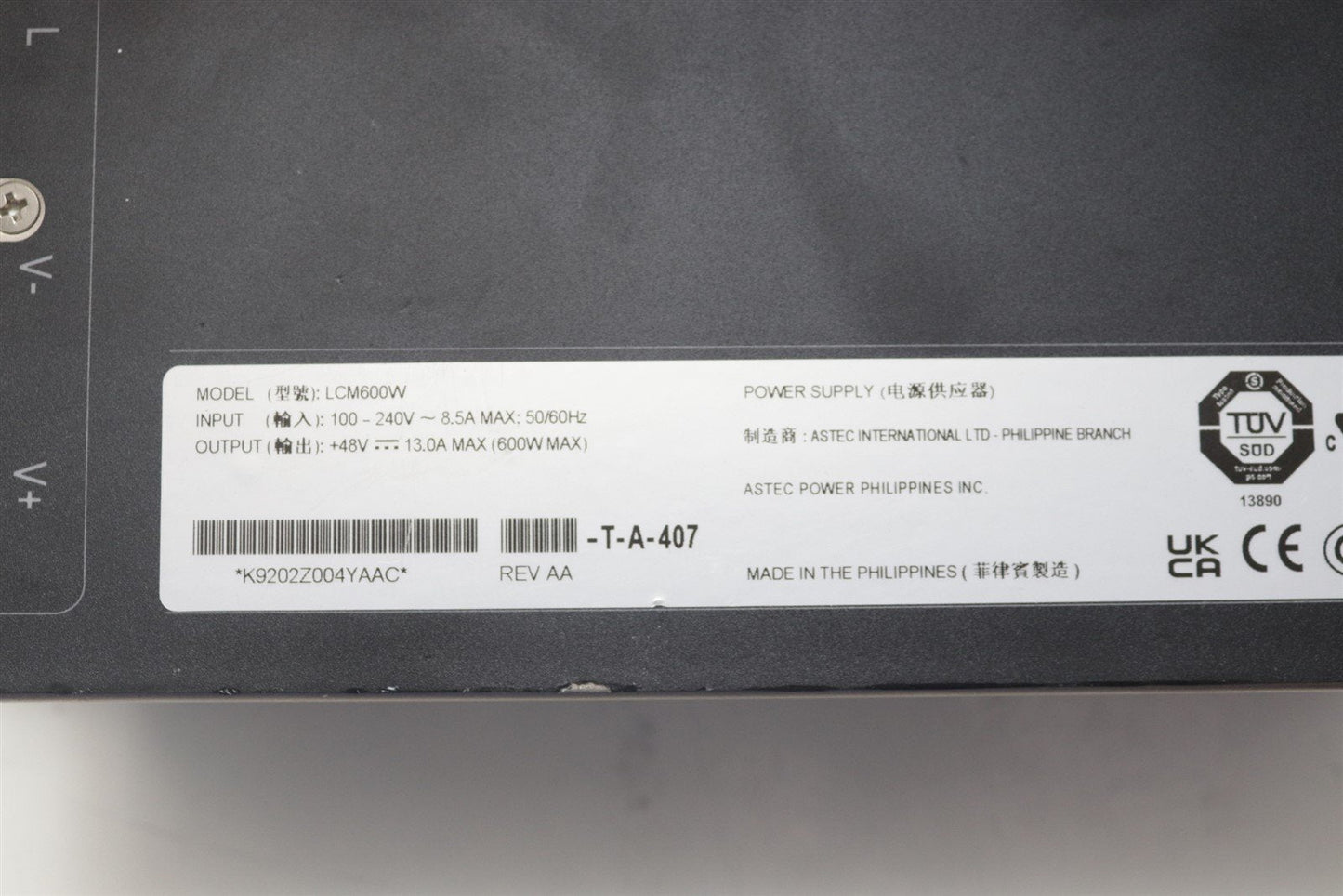 PHILIPS Incisive CT Artesyn Power supply LCM600W IN:100-240V ,8.5A O:+48V, 13A