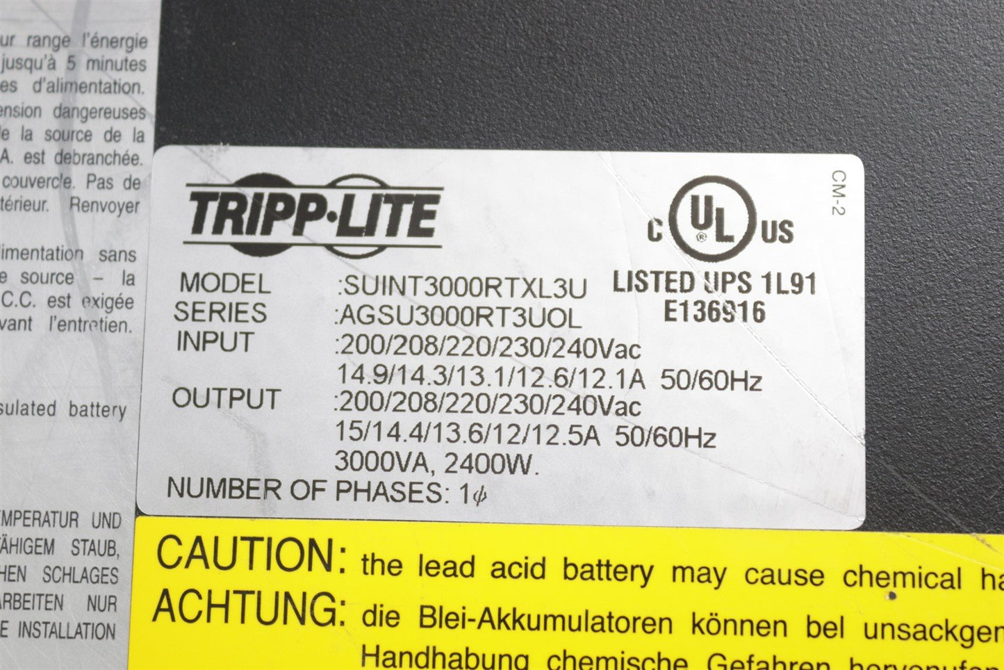 Tripp-Lite 3000VA Rackmount XL 3U UPS SUINT3000RTXL3U