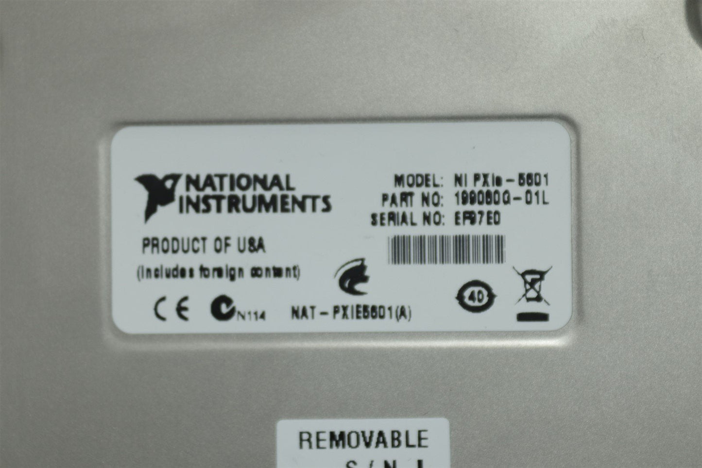 National Instruments NI PXIe-5601 RF Downconverter 10 MHz to 6.6 GHz TESTED
