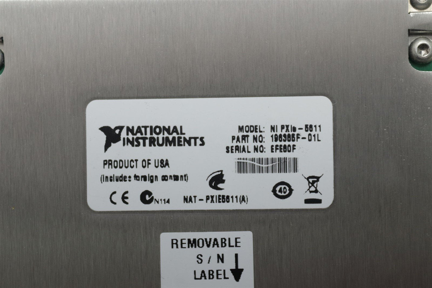 National Instruments NI PXIe-5611 I/Q Vector Modulator 6.6 GHz TESTED