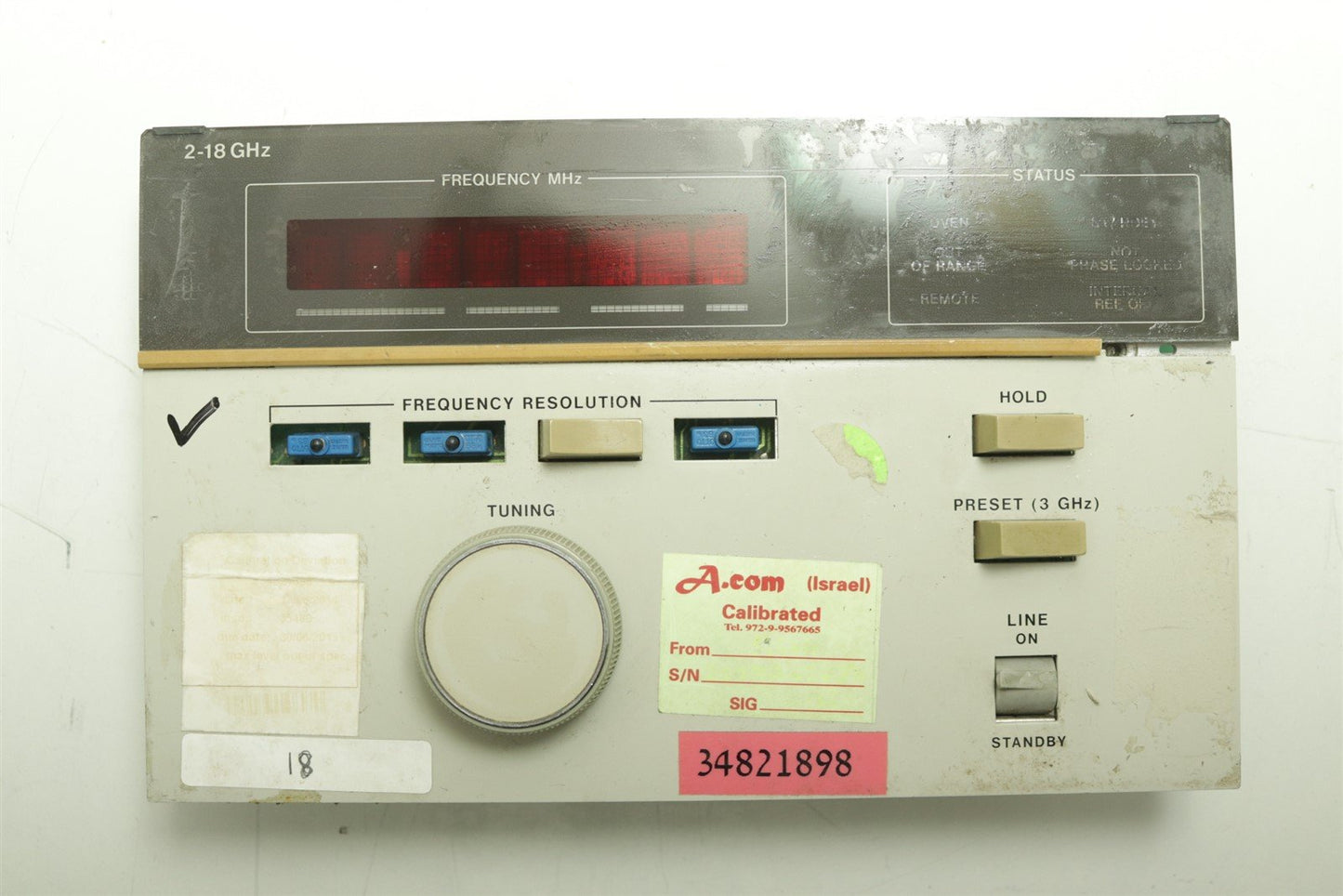 HP Agilent 8672A Signal Generator 2-18GHz Front Panel Assy 08672-60179