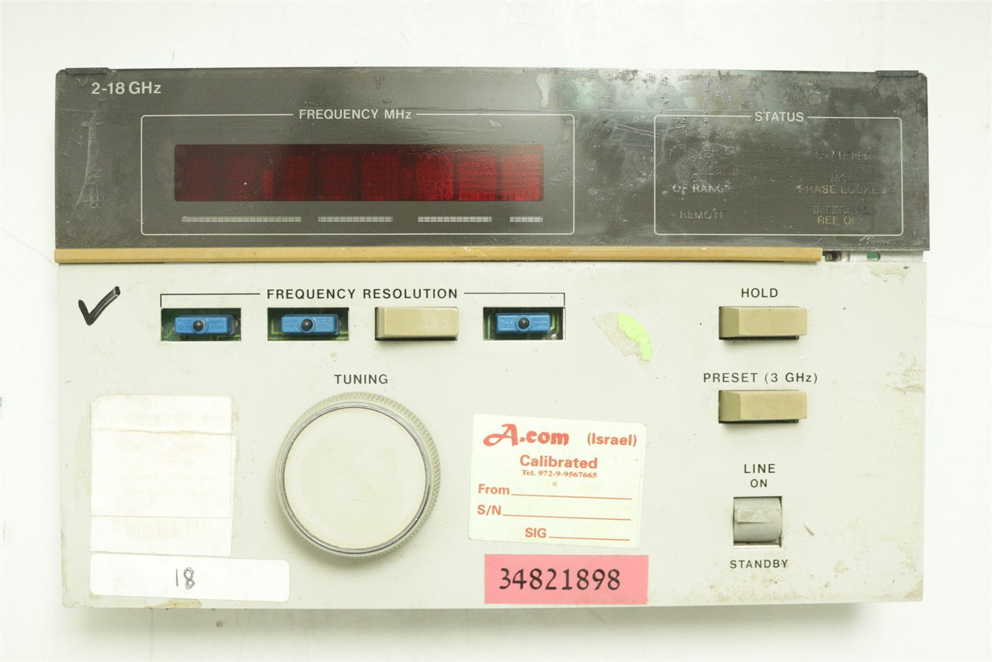 HP Agilent 8672A Signal Generator 2-18GHz Front Panel Assy 08672-60179