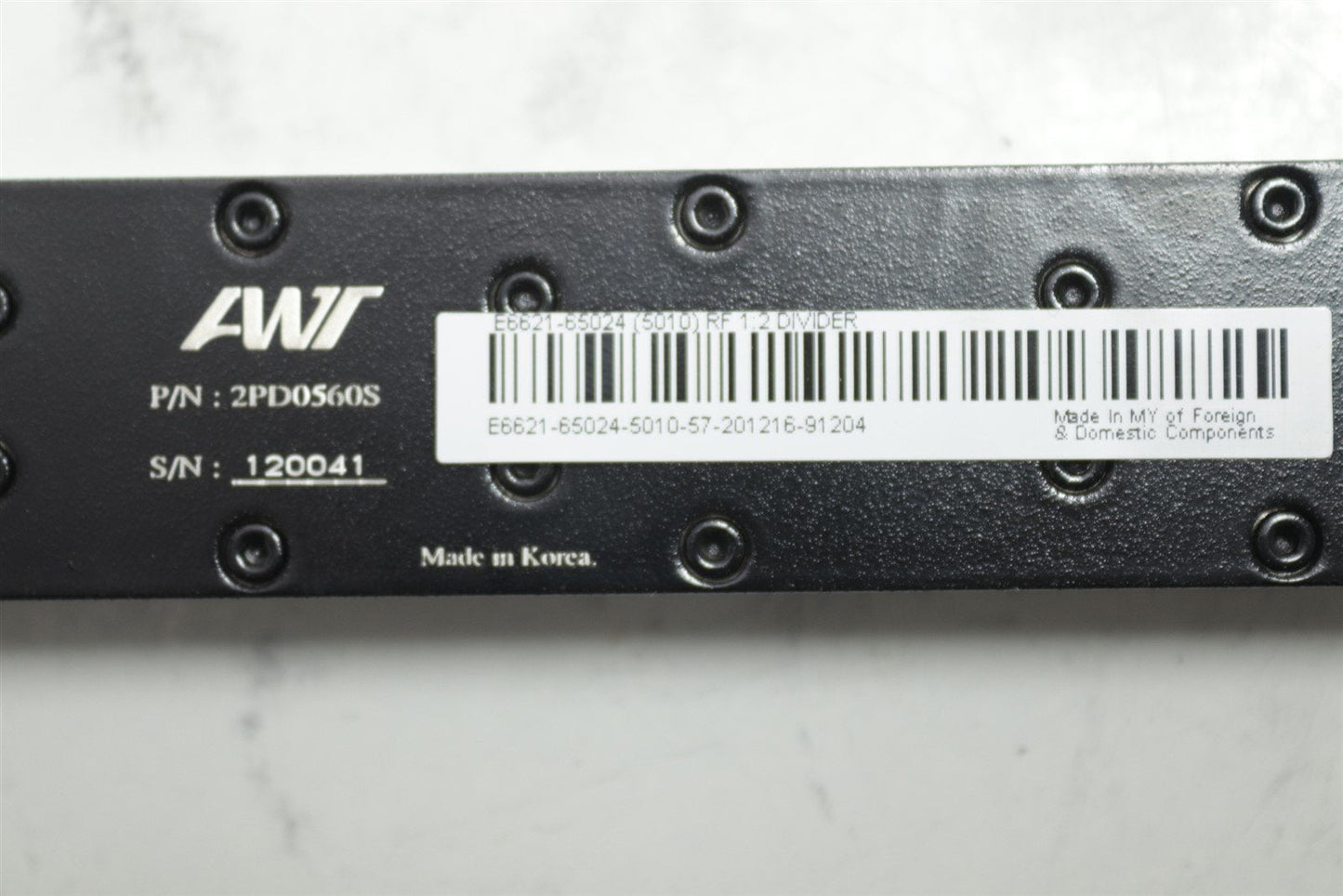AWT 2PD0560S 0.5-6GHz 2 Way RF 1:2 Power Divider