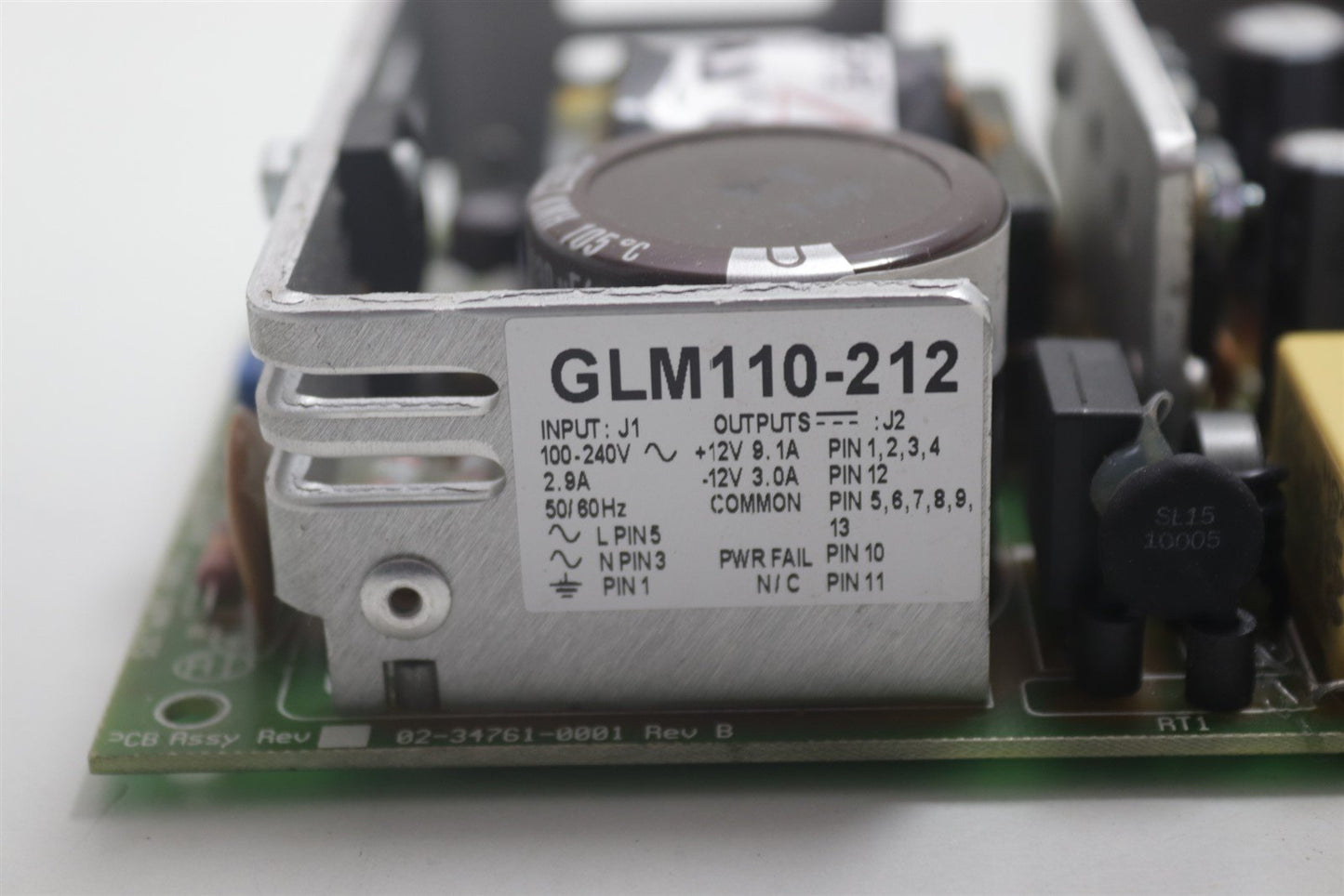 Medtronic Condor DC Power Supply GLM110-212 Assy 02-34761-0001 I:100-240v O:+-12