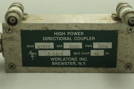 WERLATONE INC High Power Directional Coupler 01795