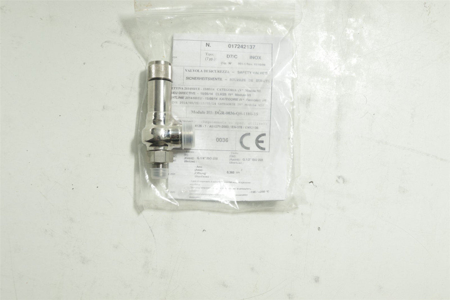 Nuova General Instruments Pianello Stainless Steel Safety Valve