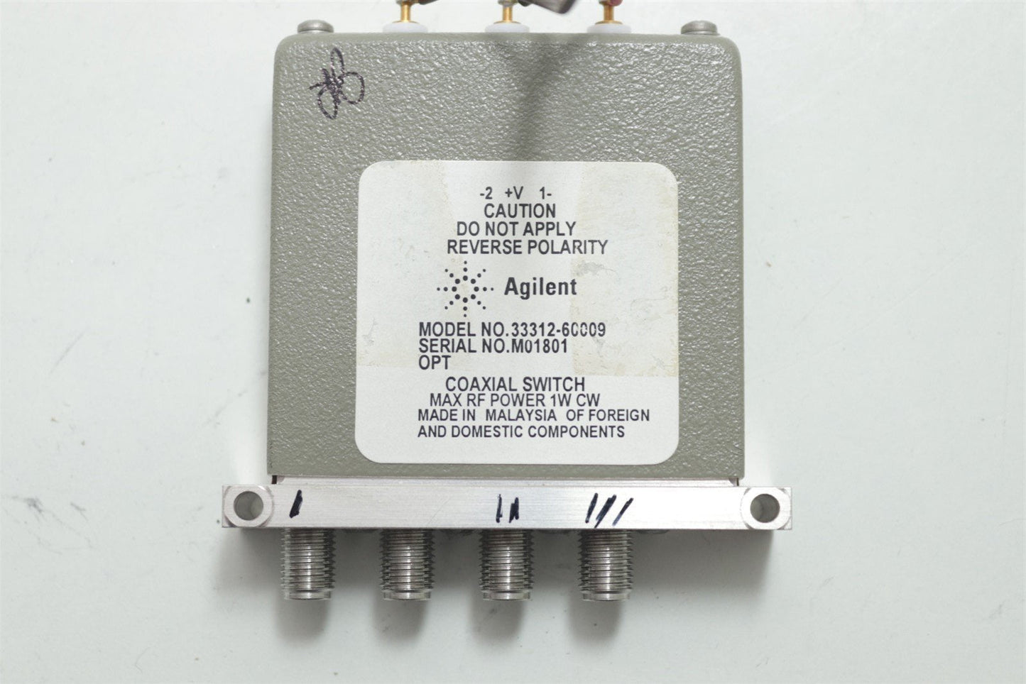 HP Agilent 33312-60009 Coaxial Switch Max RF Power 1W