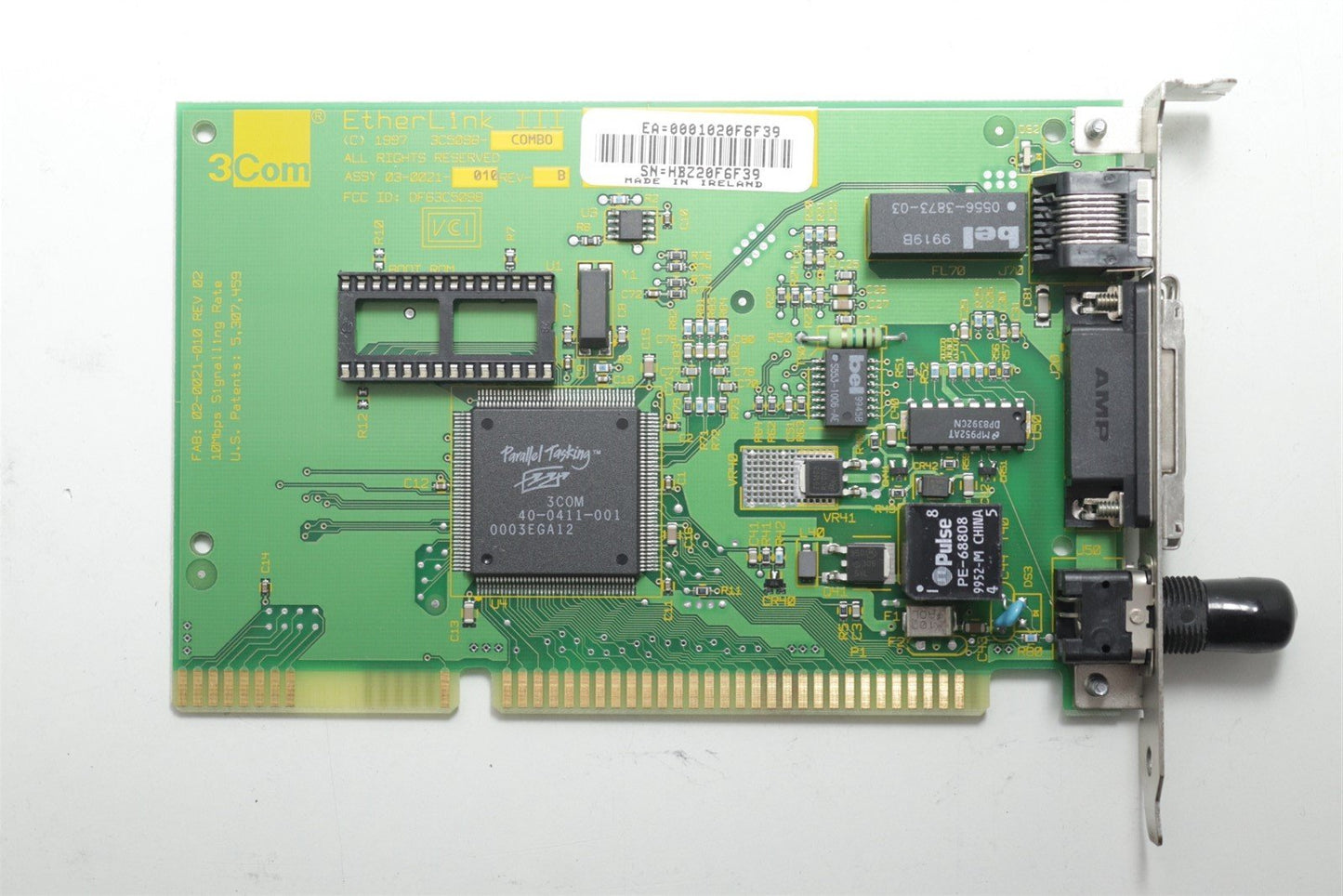 3COM Etherlink III Network Card 3C509B-Combo Assy 03-0021-010 REV-B