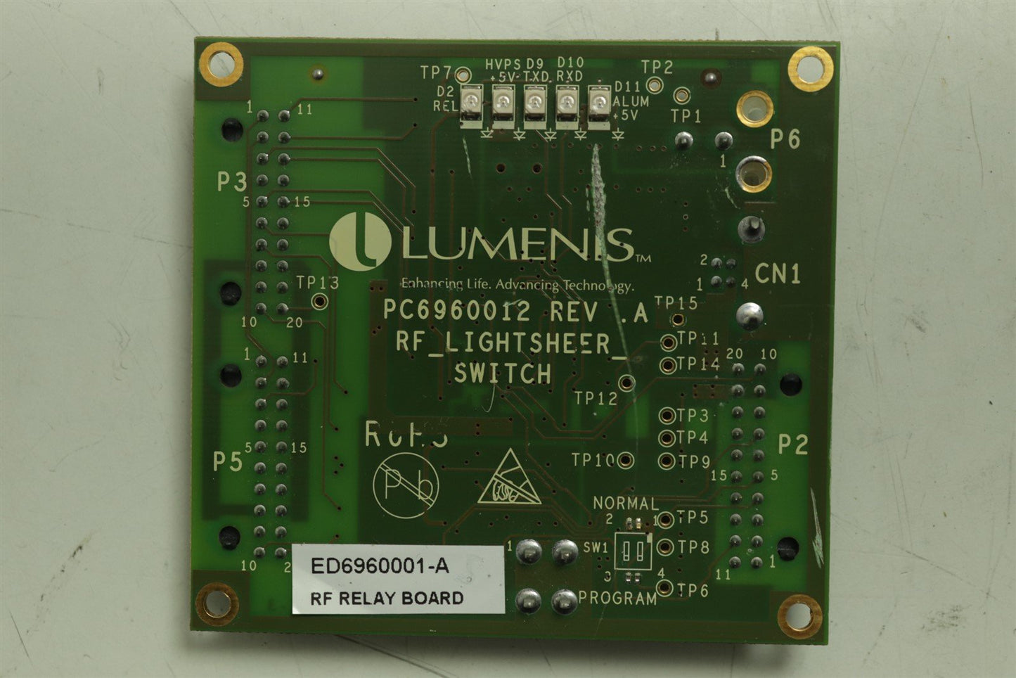 LUMENIS LightSheer RF Relay Board PC6960012 REV. A ED6960001-A