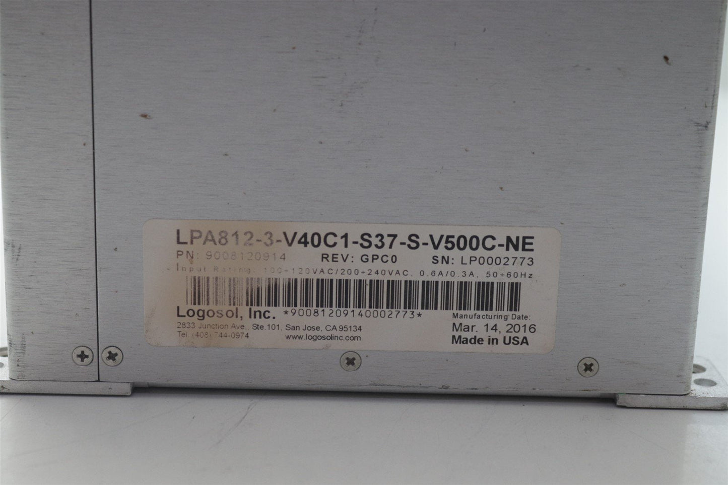 Logosol Standalone Wafer Prealigner LPA812-3 9008120914
