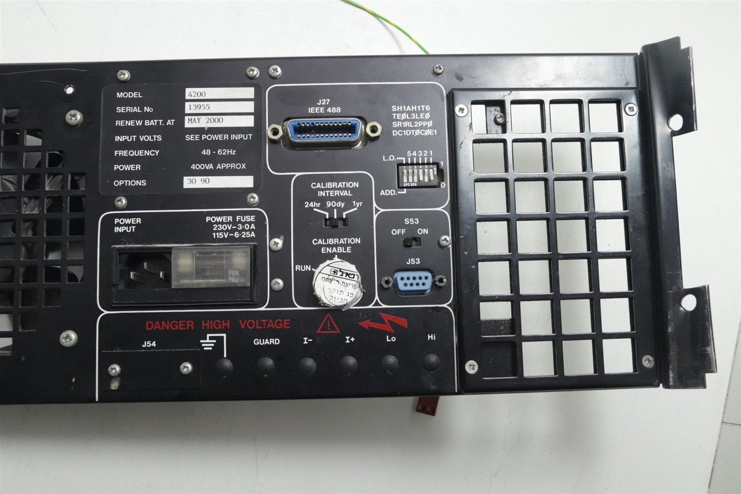 Datron Instruments 4200 Autocal Back Panel