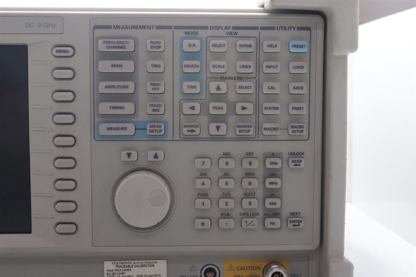 Tektronix RSA-3408A Real Time Spectrum Analyzer 8GHz Opts A1/1R/02/21/24