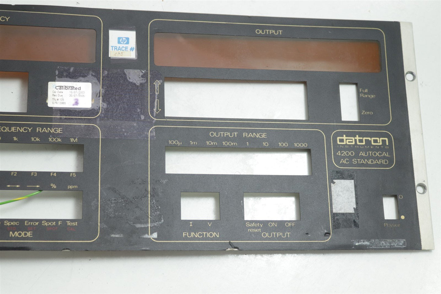 Datron Instruments 4200 Autocal Back Panel