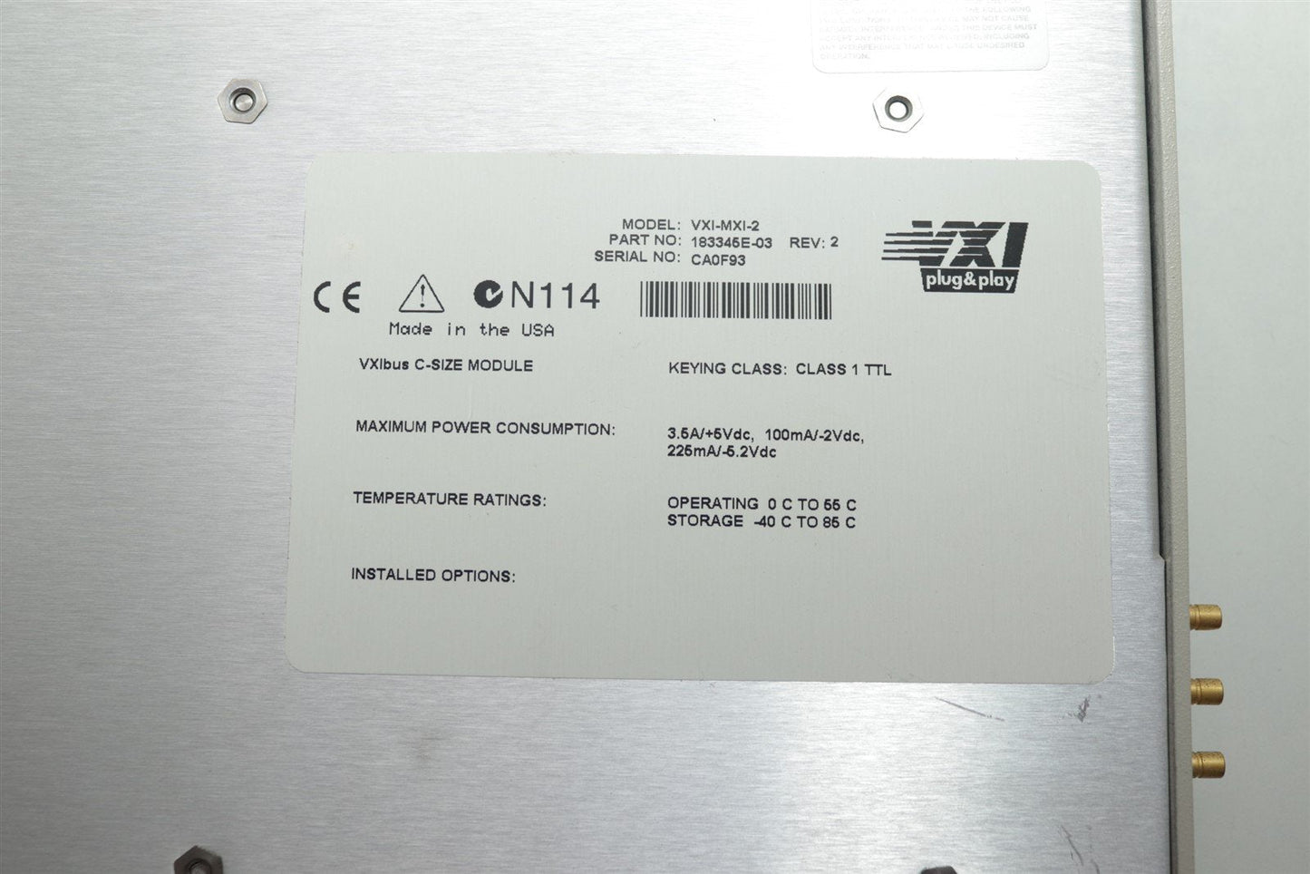 National Instruments VXI-MXI-2 183346E-03 Control System Module Assy