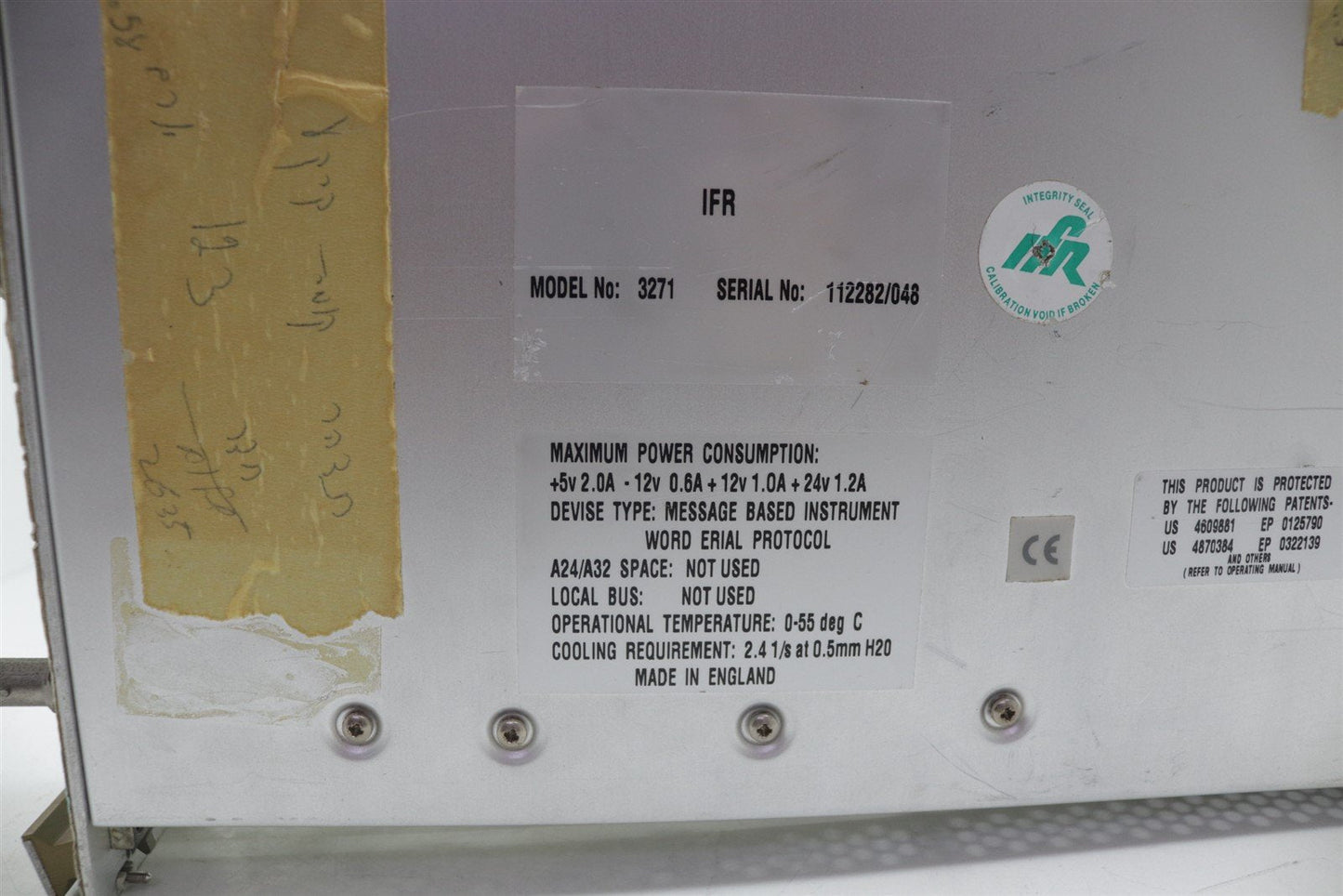 IFR 3271 VXI Signal Generator 10kHz - 2.4GHz w/ Breakage