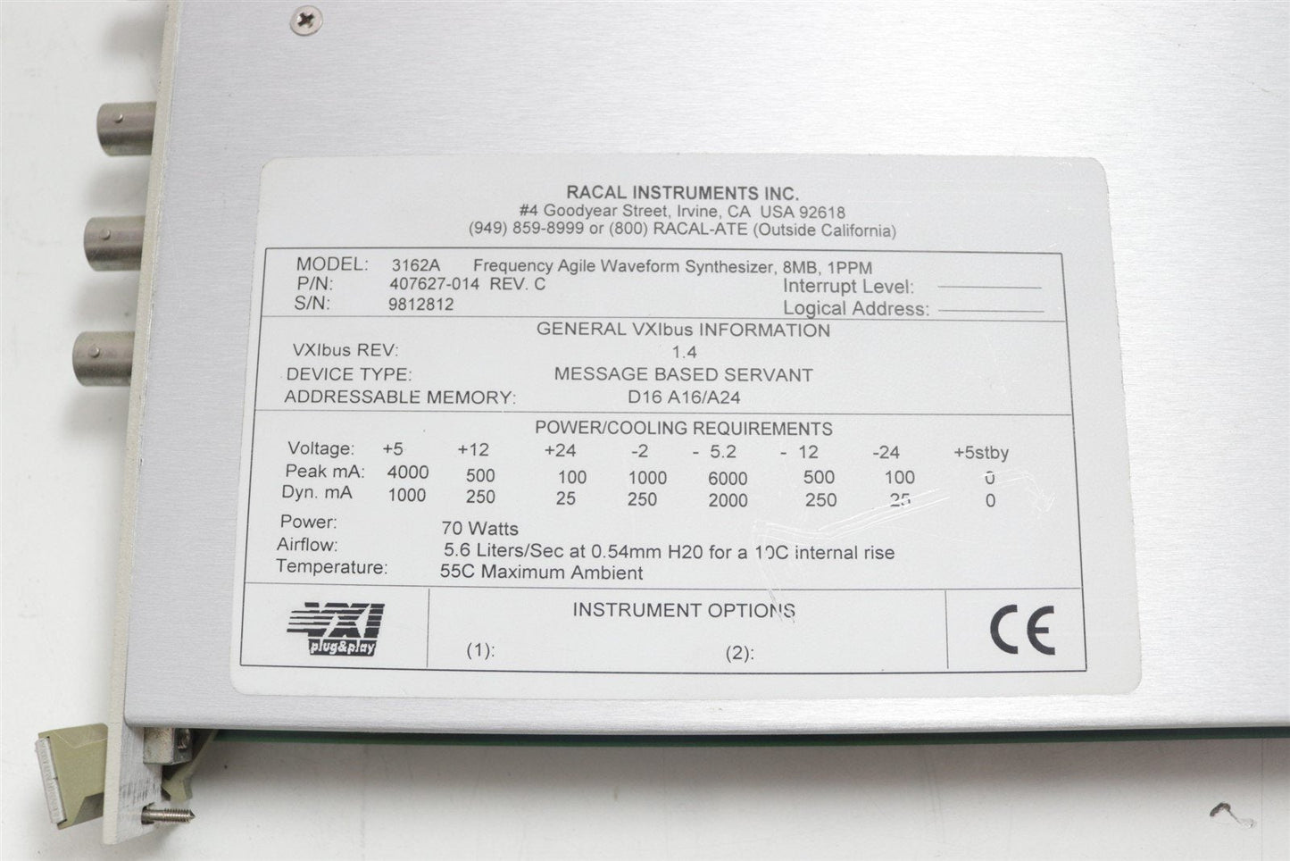 Racal Instruments 3162A Waveform Synthesizer Assy