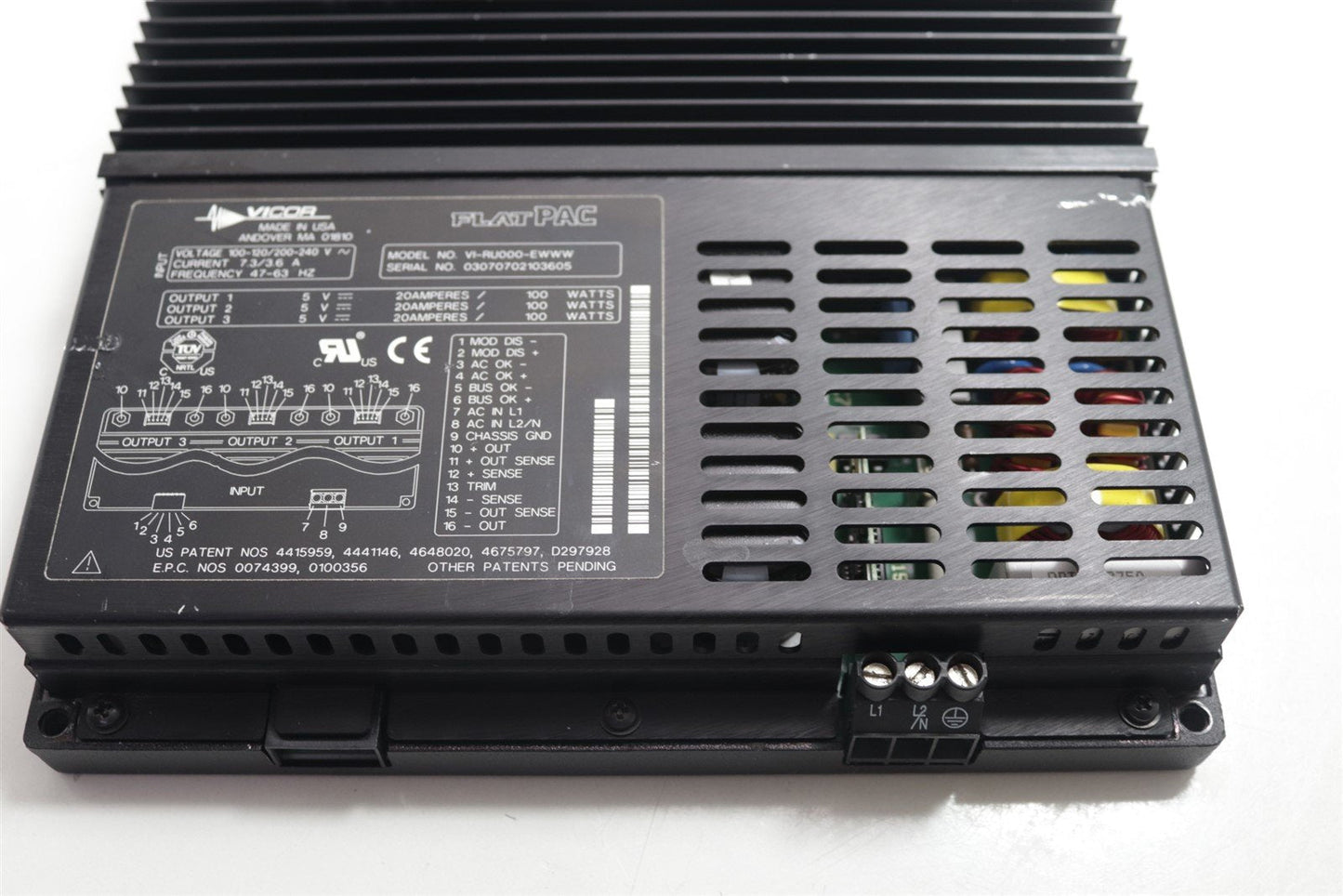 Tested Vicor FLATPAC VI-RU000-EWWW 453567374082 110-240V Out- Triple 5V 20A