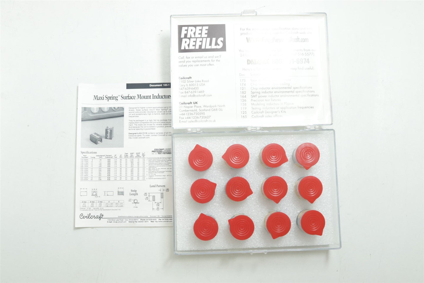 Coilcraft Designer's Kit C119 Maxi Spring Air Core Inductors