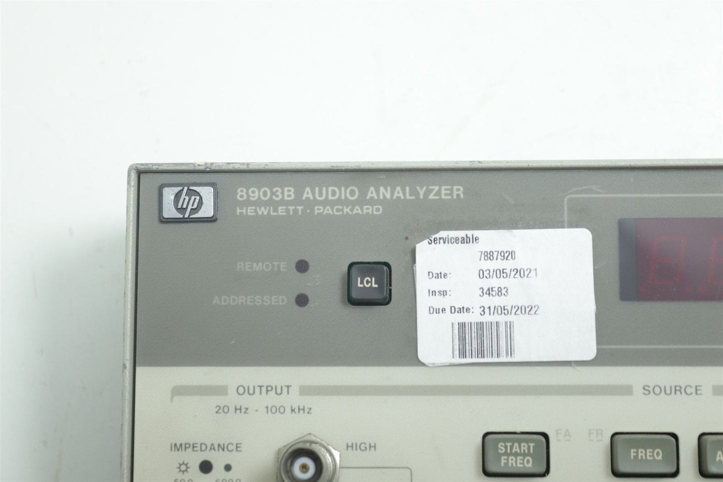 HP Agilent 8903B Audio Analyzer Front Panel Assy