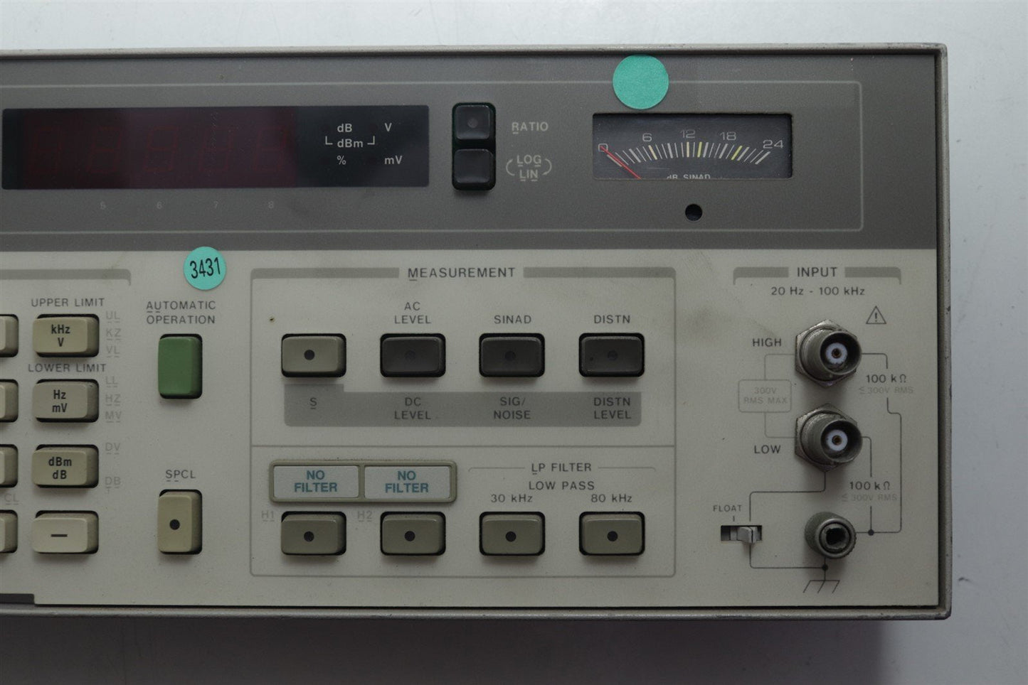 HP Agilent 8903B Audio Analyzer Front Panel Assy