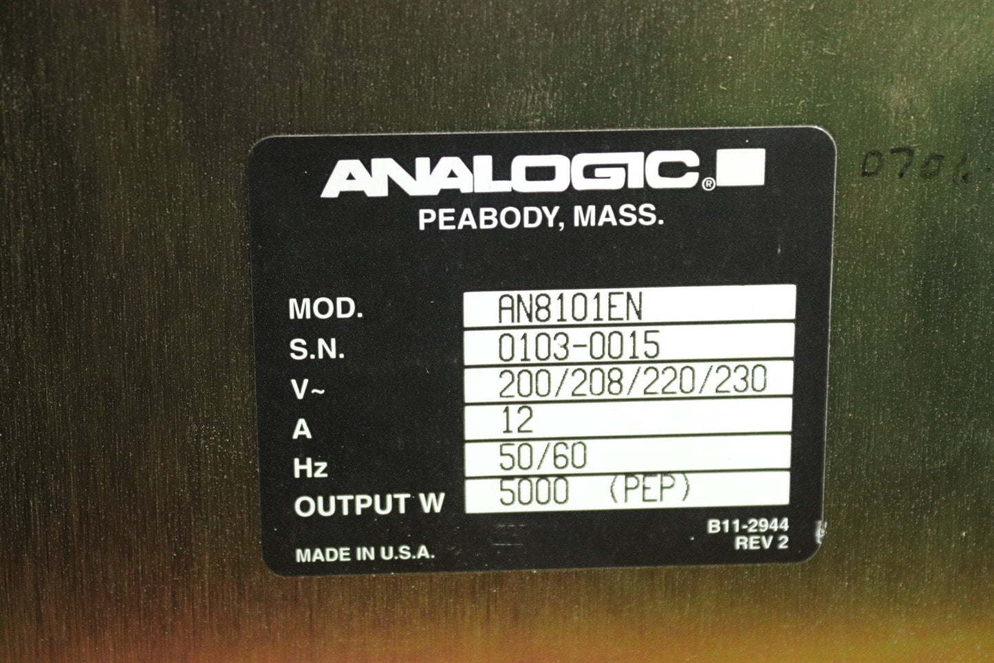 Analogic AN8101EN MRI RF Power Amplifier 5kW 6.5-43MHz