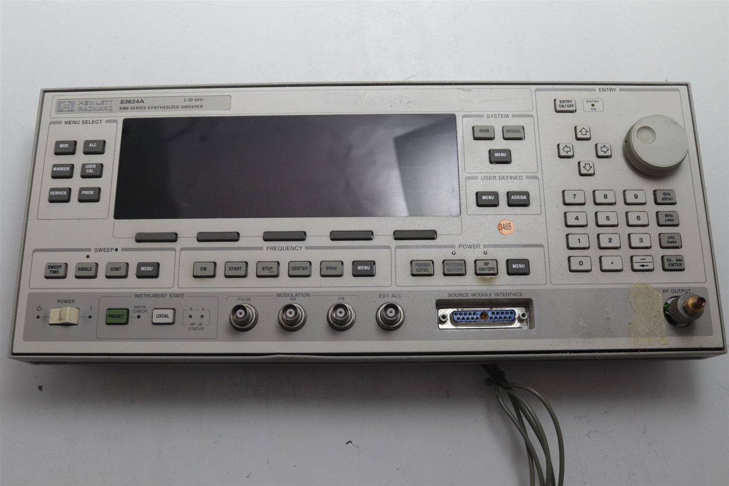 HP Agilent 83624A Sweep Generator 2-20 GHz Front Panel Assy