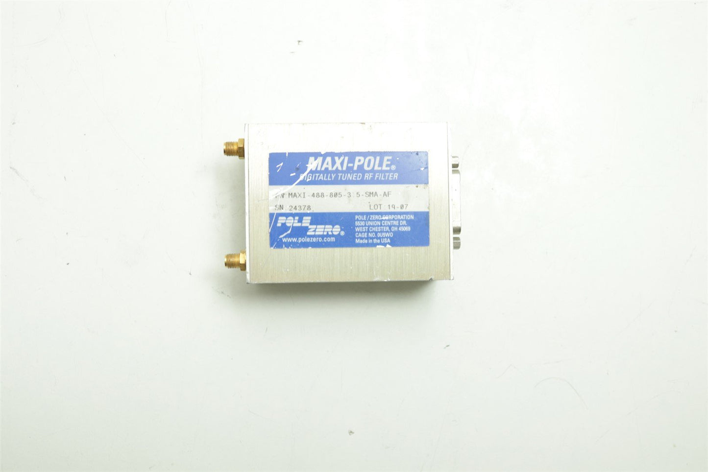 Maxi-Pole Digitally Tuned RF Filter MAXI-488-805-3.5-SMA-AF