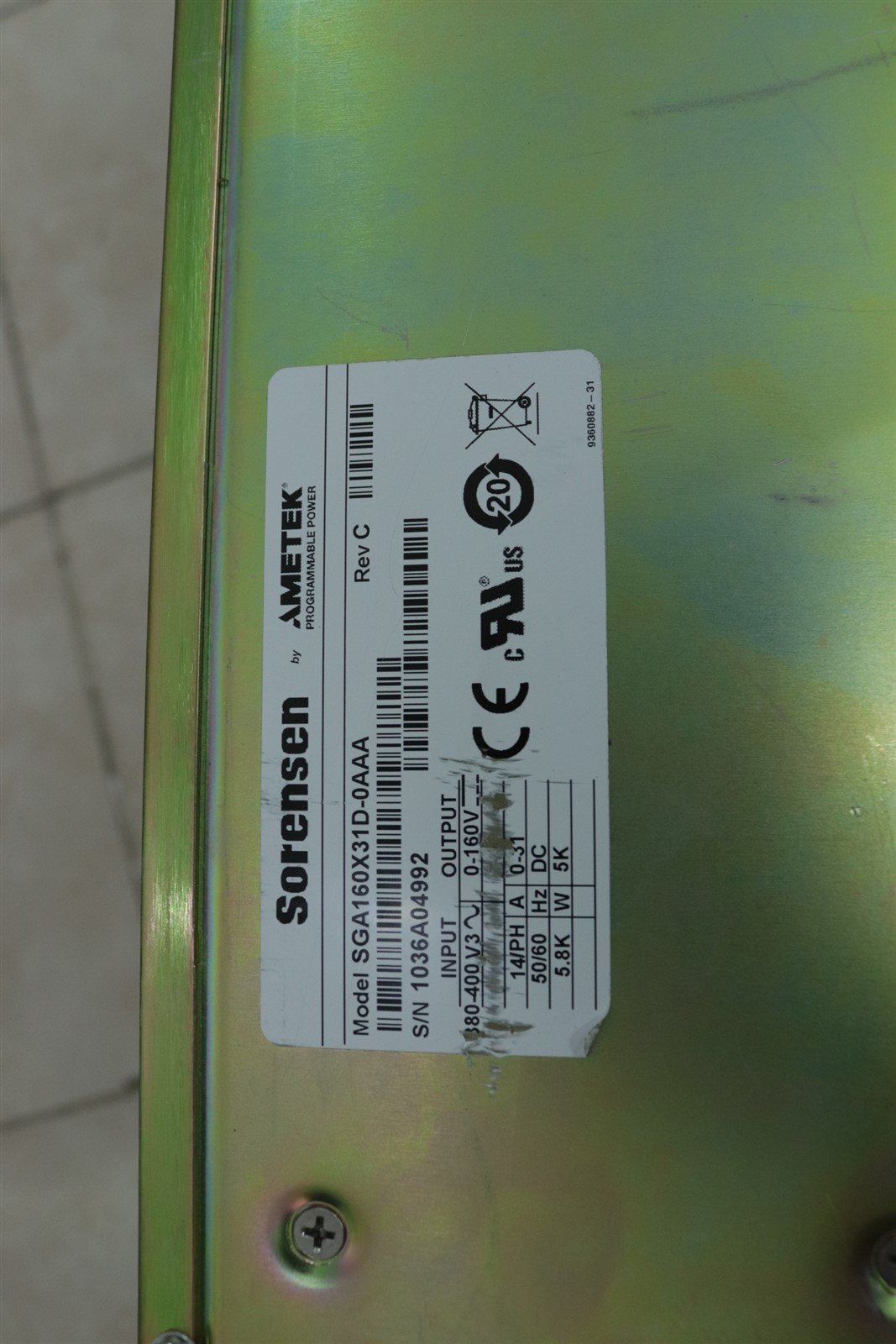 Sorensen SGA330X15C-0AAA DC Power Supply