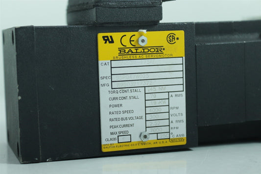 Baldor Brushless AC Servo Motor BSM50N-175AE Power 0.19KW 45nm 300V