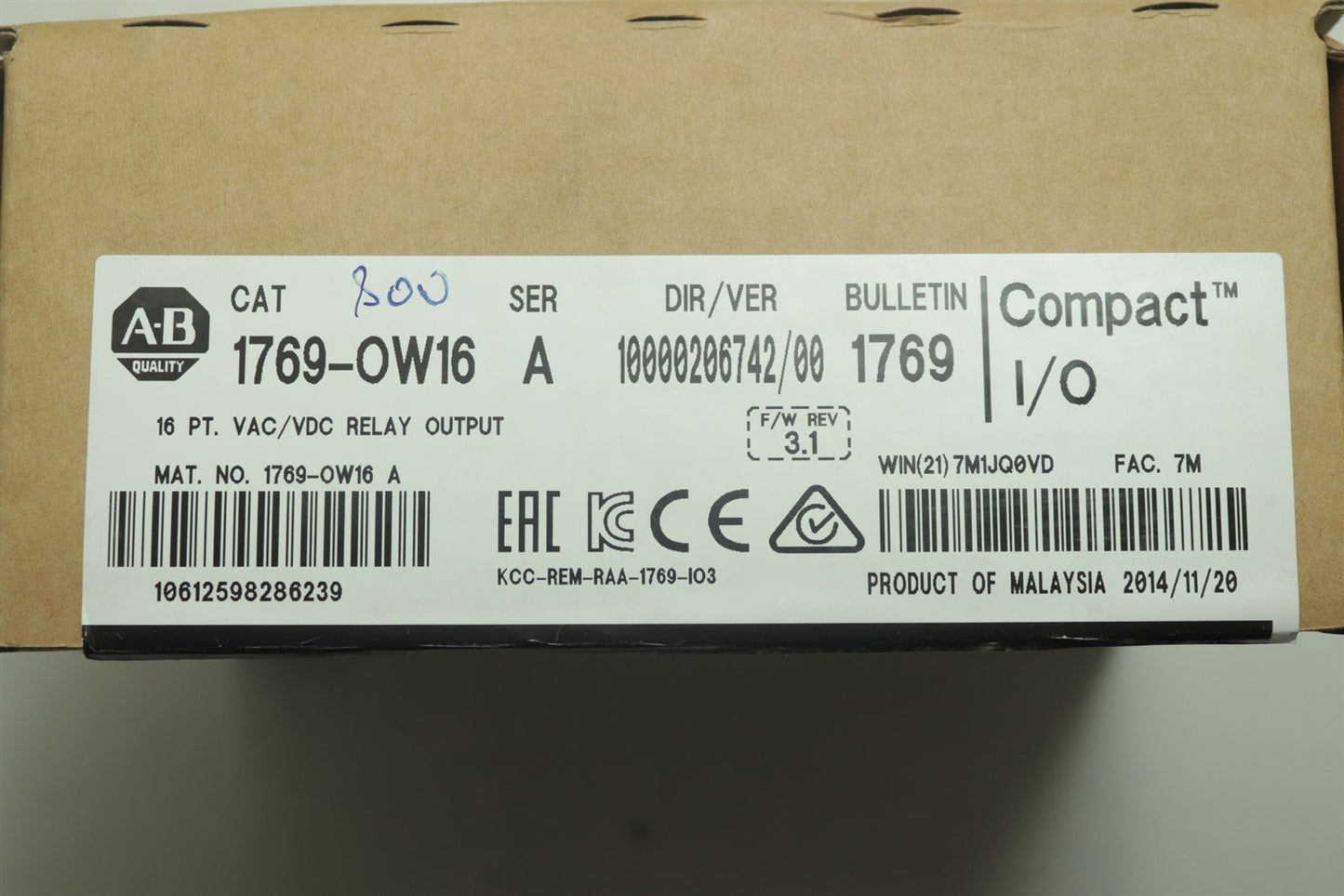 NEW Allen Bradley 1769-OW16 /A Relay Output Module 1769OW16 A