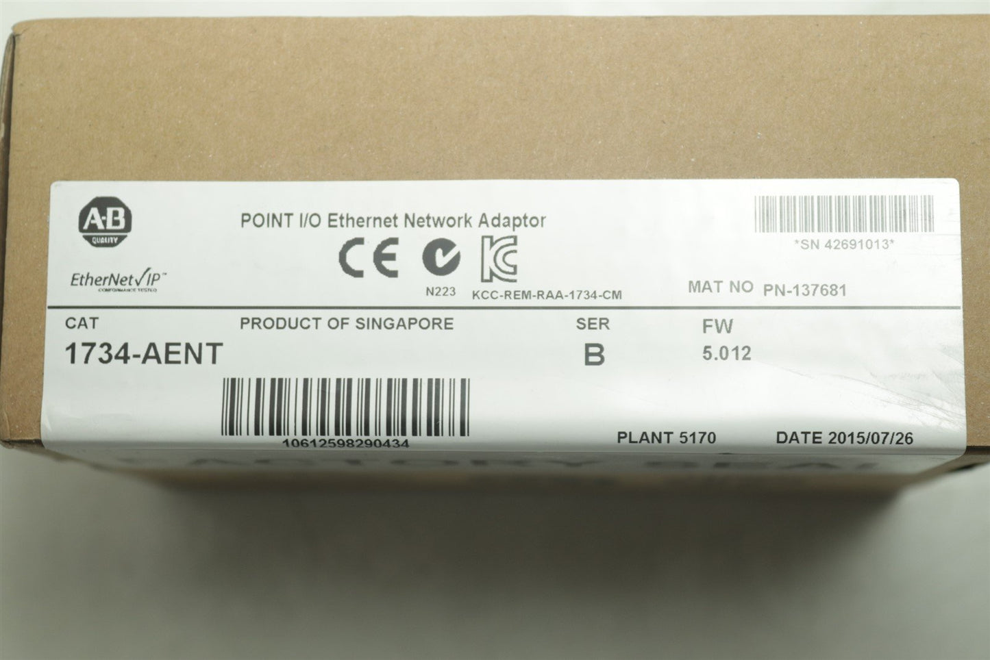 NEW Allen Bradley 1734-AENT POINT I/O Ethernet Network Adaptor 1734AENT