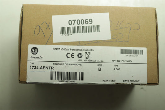 Allen Bradley 1734-AENTR Point I/O Dual Port Network Adaptor 138004 New