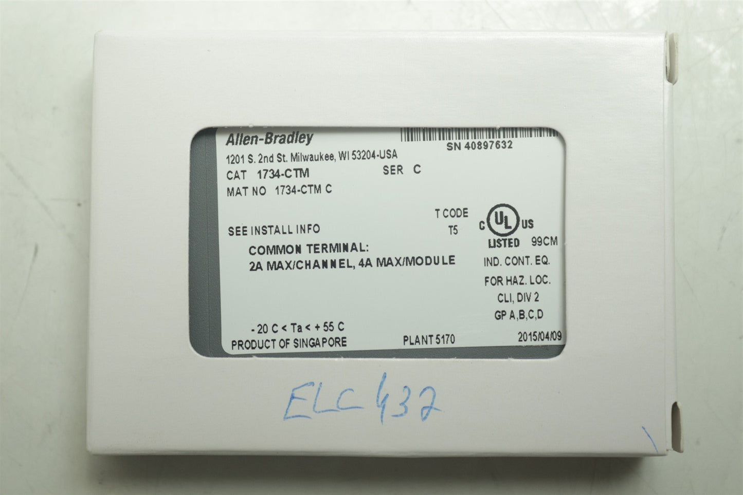 NEW Allen Bradley 1734-CTM Point I/O Common Terminal Module 1734CTM