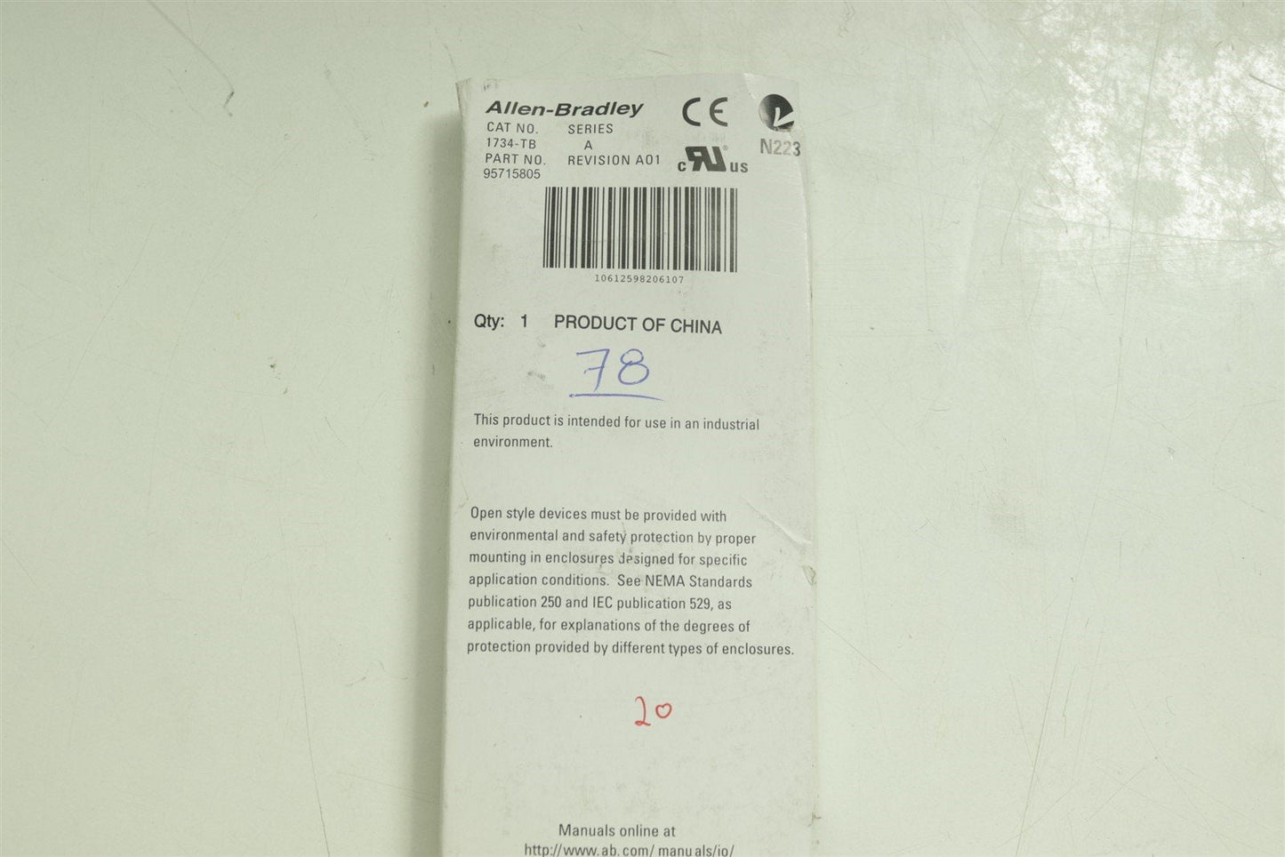 NEW Allen Bradley 1734-TB /A Point I/O Module Terminal Base 1734TB