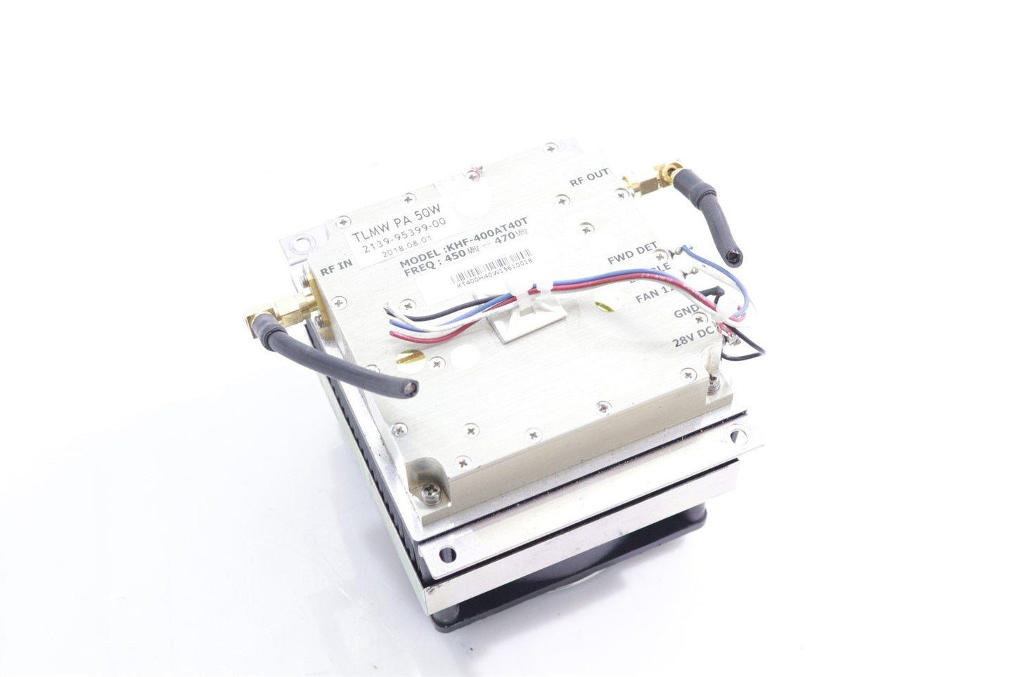 450~470 MHz KHF RF Power Amplifier 50W + Heatsink + Cooling Fan Assy