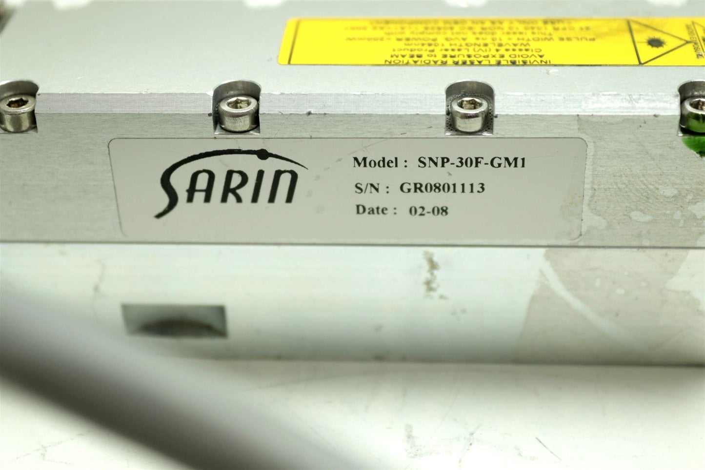 JDSU Sarin ND-Yag Pulse Laser Head SNP-30F-GM1 Q-Switched 1064nm Tested