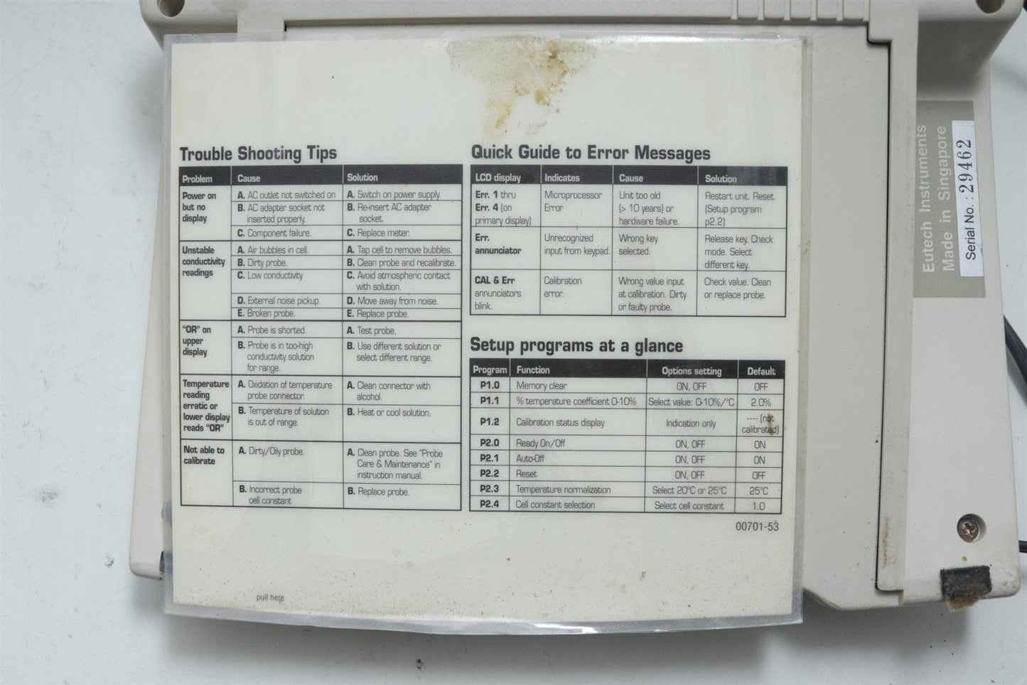 Oakton Conductivity/TDS/C/F Meter Cyberscan CON 500