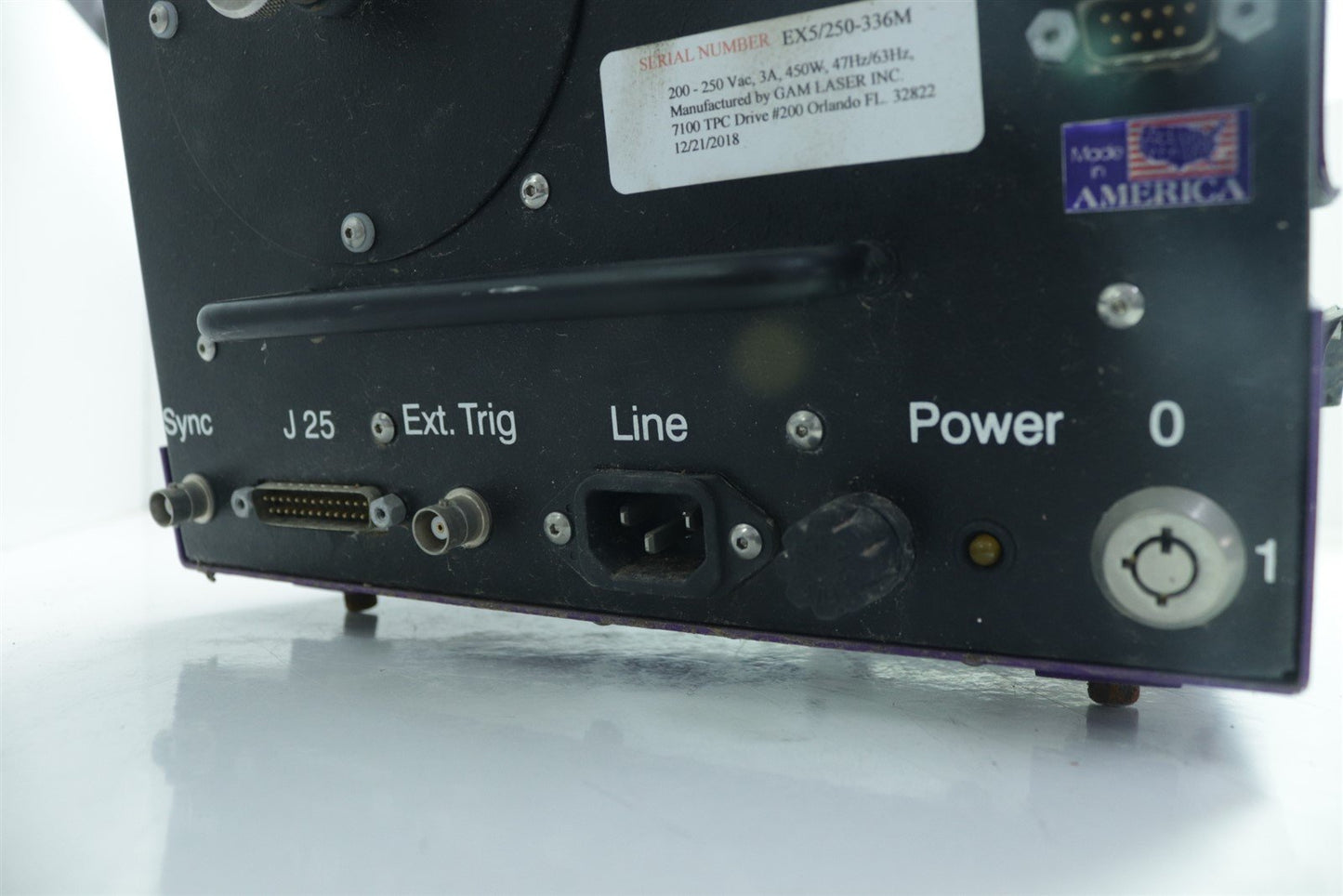 Gam Laser INC EX5 Excimer Laser FOR PARTS