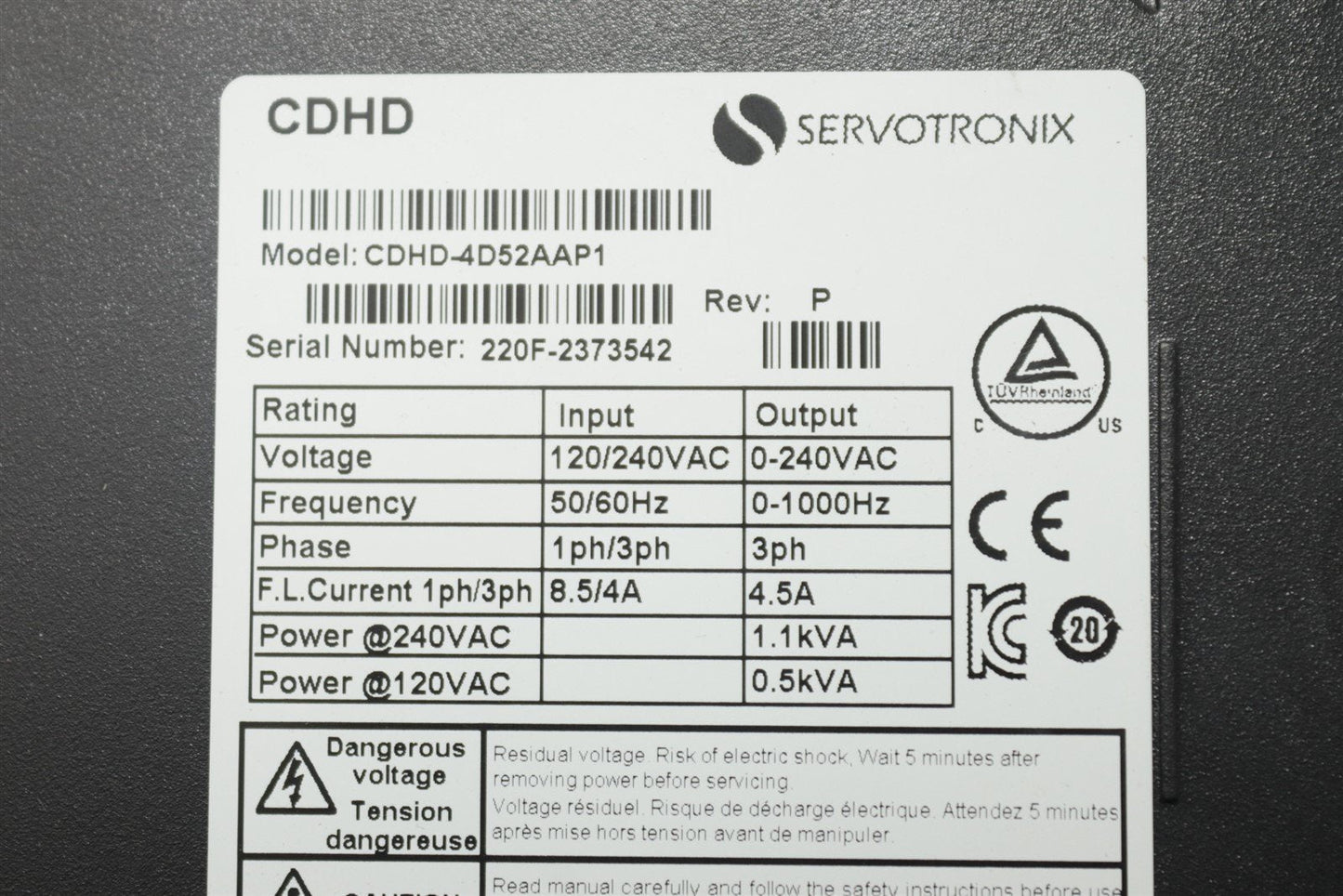Panasonic AC Servo Drive 200W 3Φ 1.6A MADLN15SE