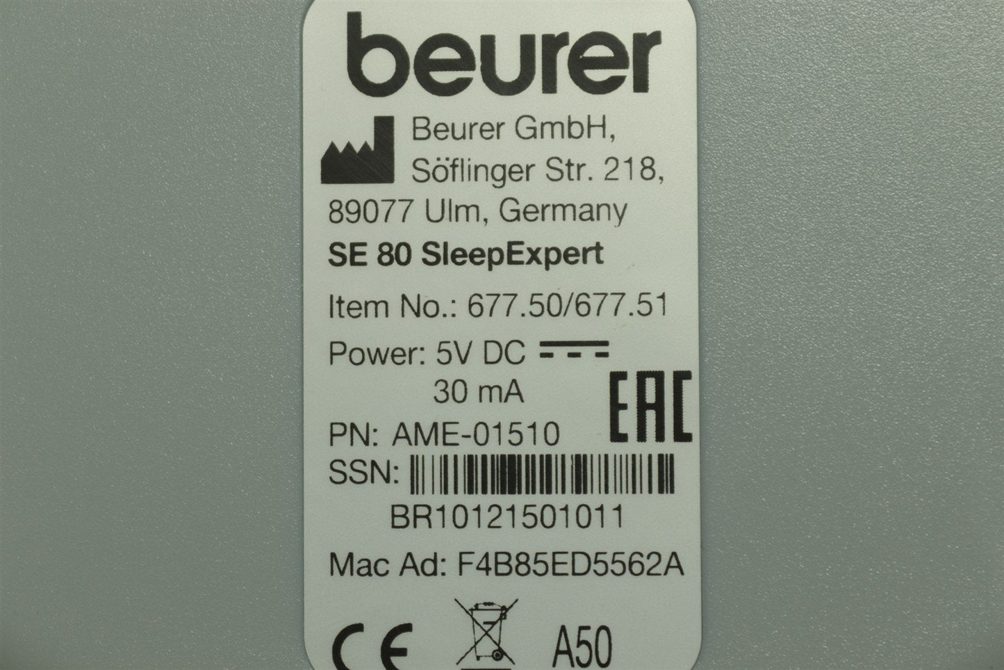 Beurer SE80 SleepExpert Sleep Sensor with App