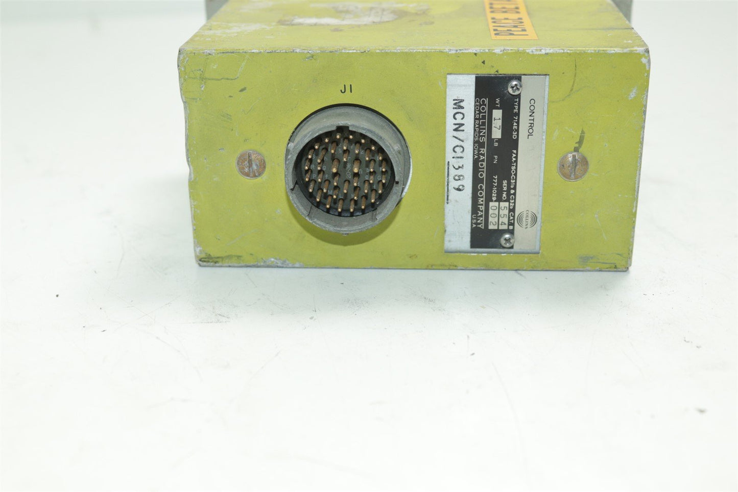 Aircraft Collins Radio Company HF Freq 714E-3D Radio Control Panel