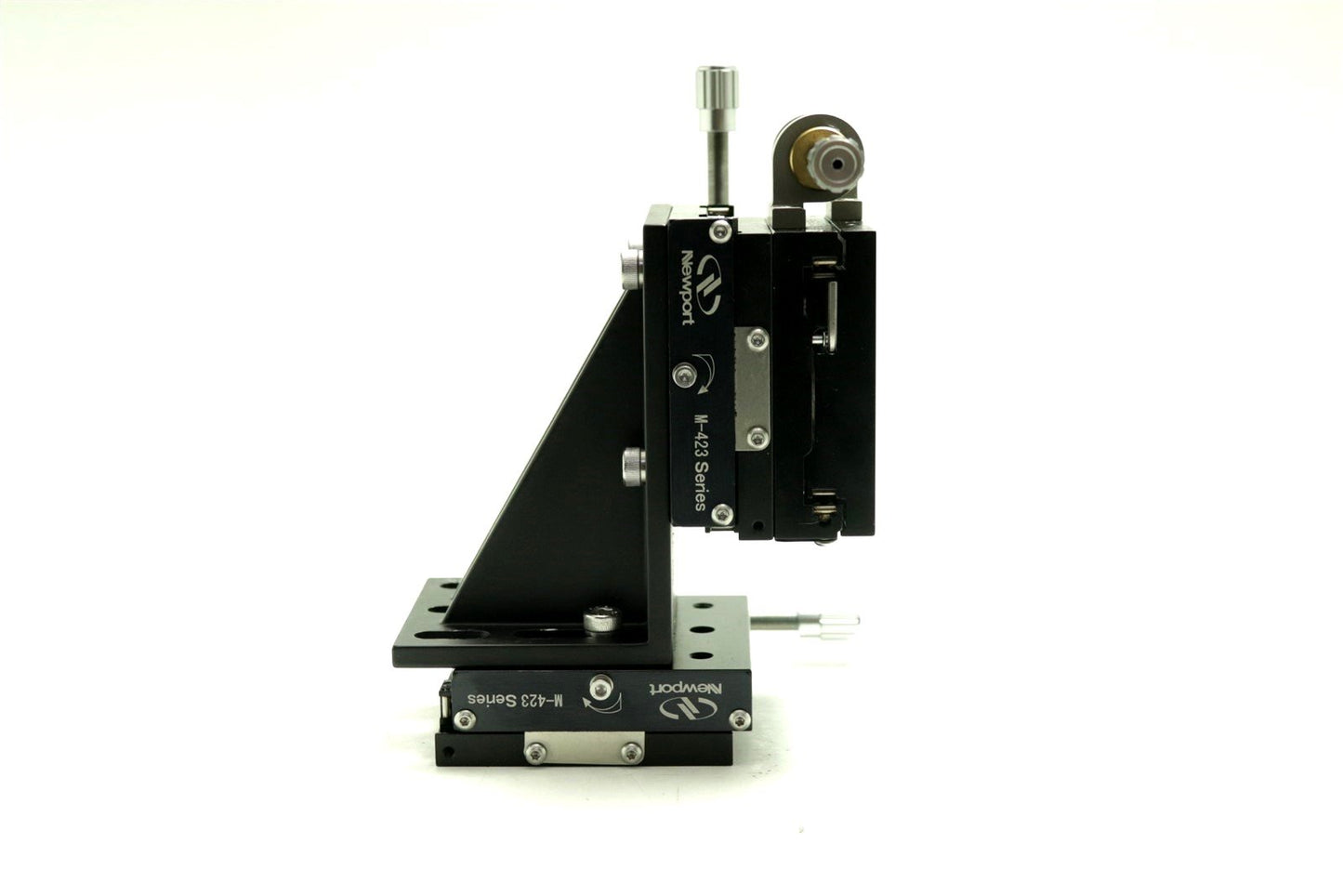 Newport M-423 Precision Linear X-Y Stage + Angle Bracket 90° M-360-90