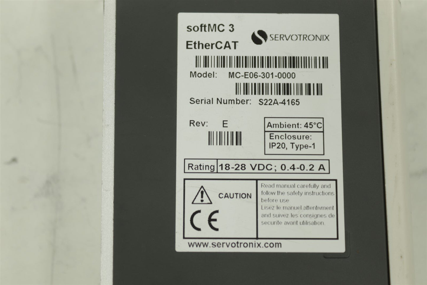 Servotronix Softmc 3 Ethercat MC E06 301 0000