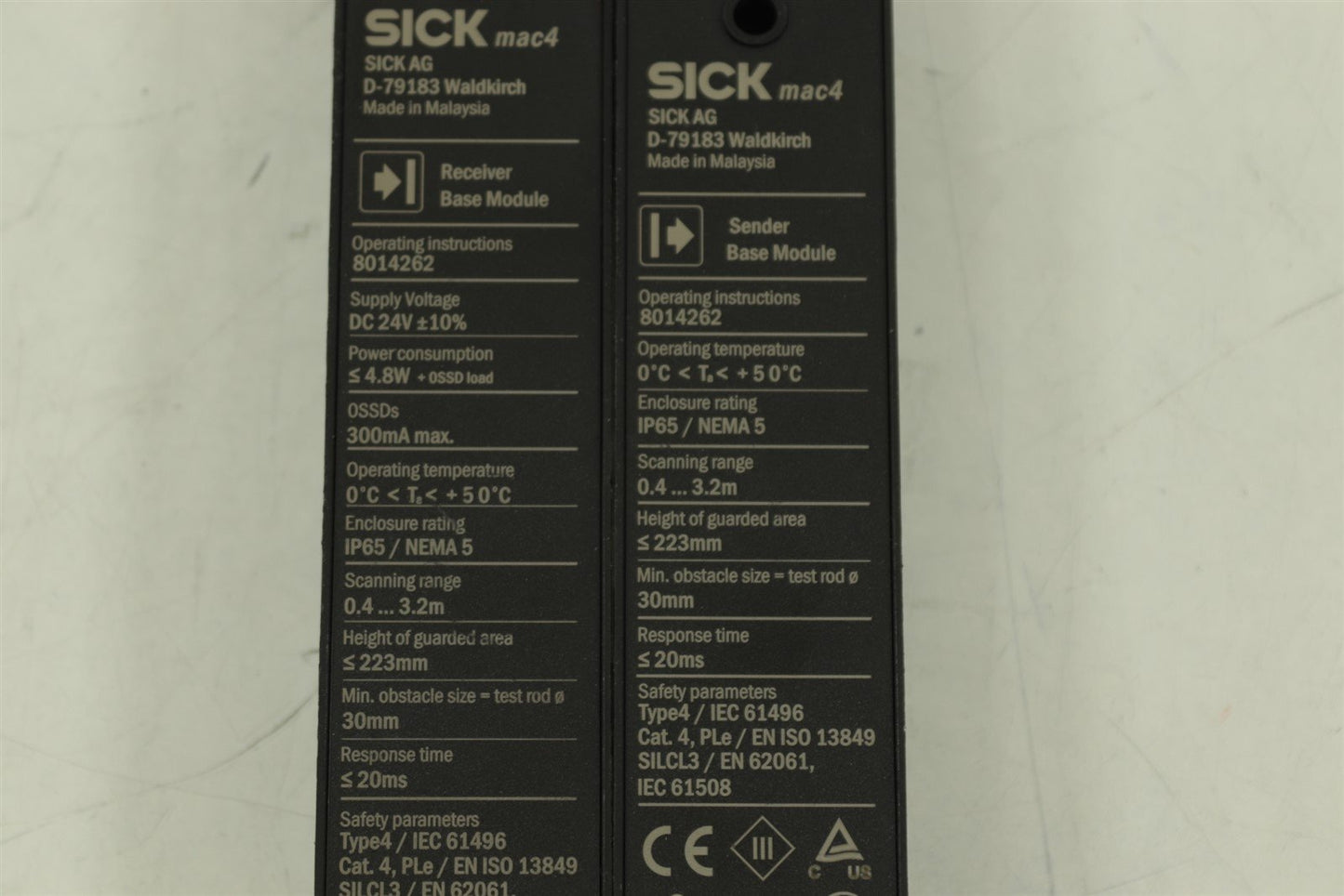 Sick Mac4 C4M EB C4M EX Receiver W C4M SB C4M SX Sender Safety Light Curtains
