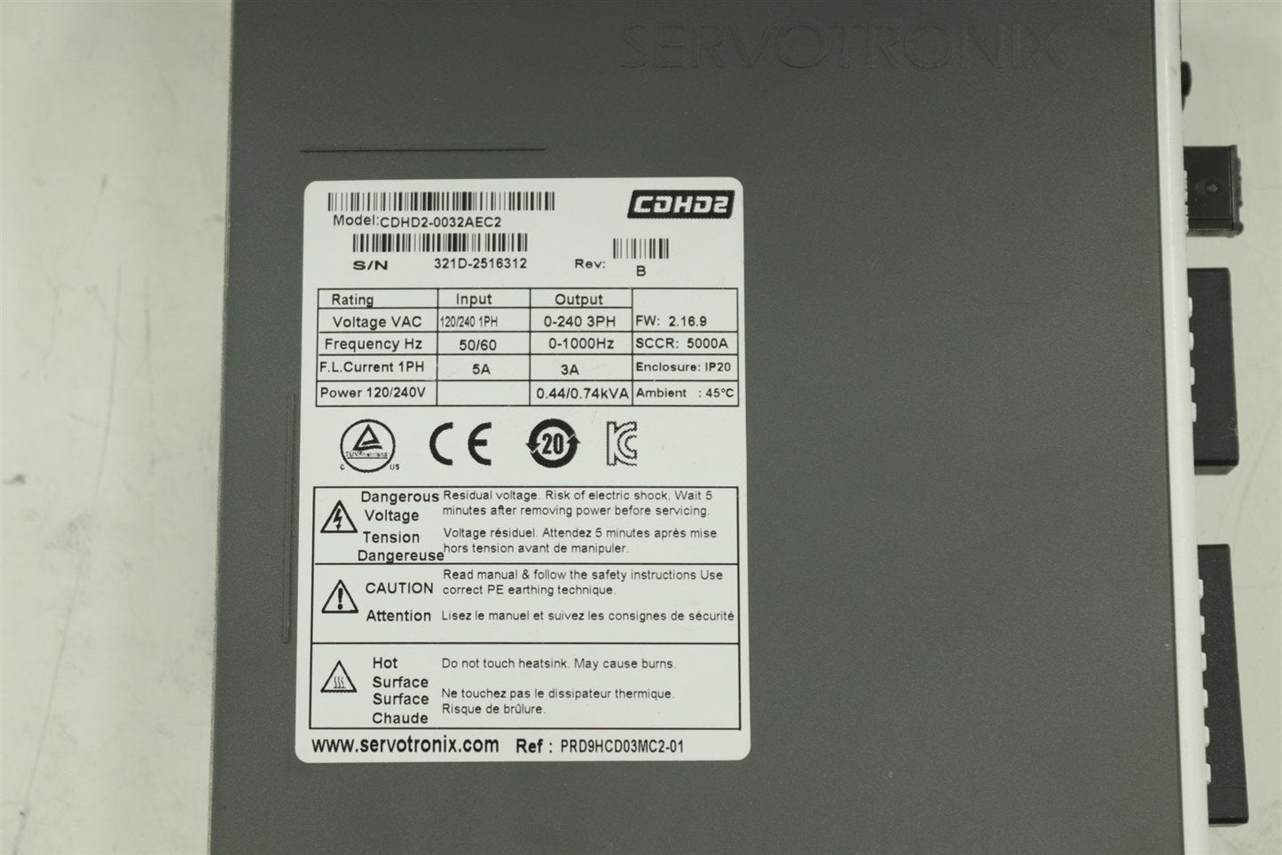 Servotronix Servo Drive CDHD2-0032AEC2 W/Bracks