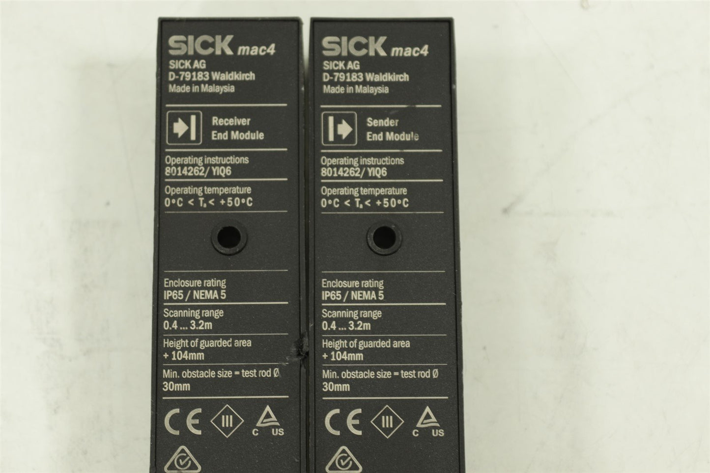 Sick Mac4 C4M EB C4M EX Receiver W C4M SB C4M SX Sender Safety Light Curtains