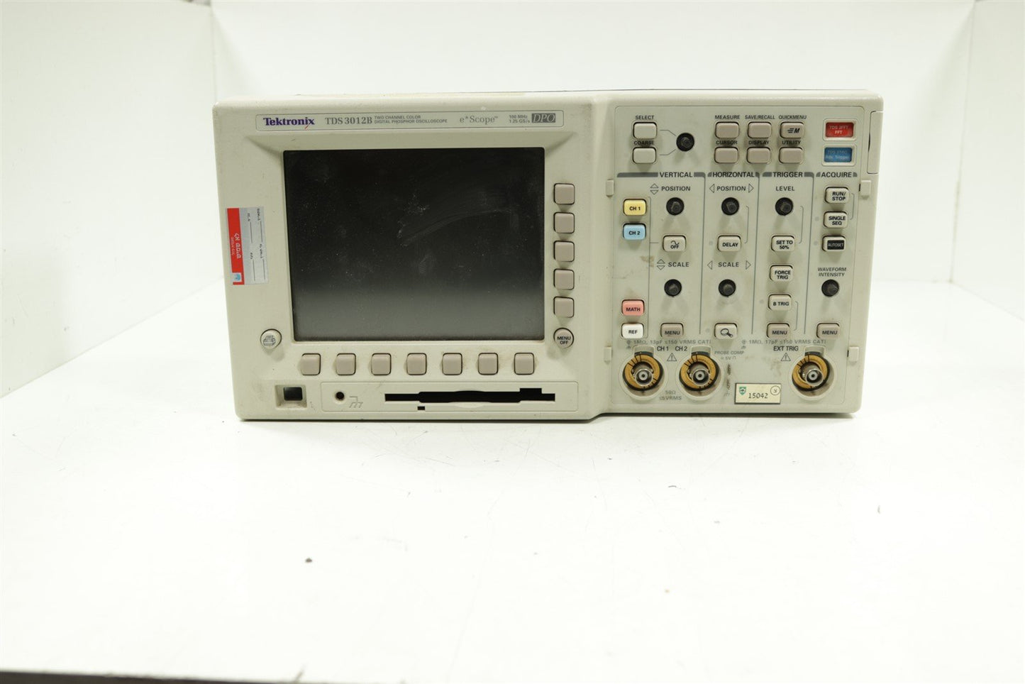 Tektronix TDS3012B Digital Phosphor Oscilloscope 100Mhz 1.25GS For Parts