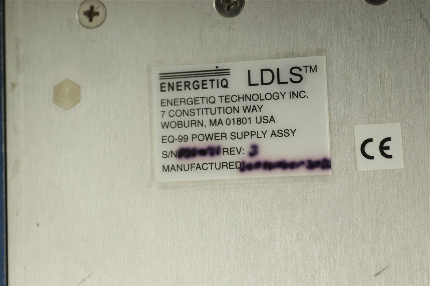 ENERGETIQ EQ-99 LDLS LASER DRIVENLIGHT SOURCE For Parts